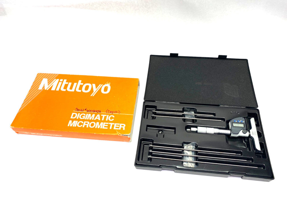 Mitutoyo 329-250-30 Digimatic Depth Micrometer w/ Interchangeable Length Rods