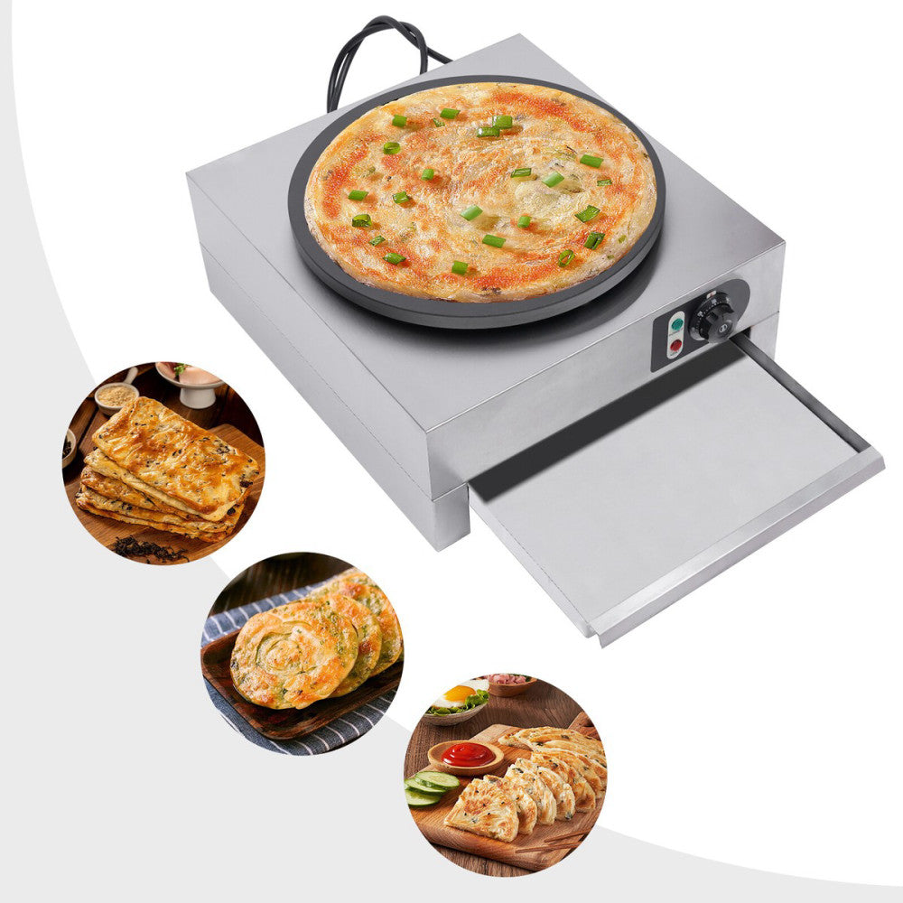 3KW Commercial Electric Crepe Maker Machine Pancake Kitchen Maker Non Stick 110V