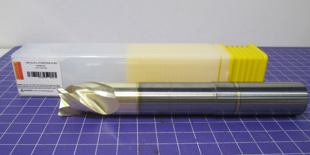 Sandvik Coromant 1" Corner Radius End Mill 3F 1-1/4" LOC Carbide 0.0300" Radius