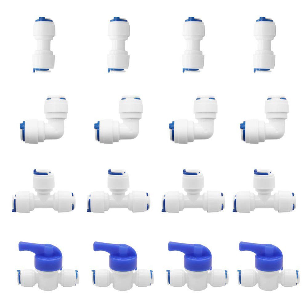 Water Push to Connect Quick Connect Fitting 3/8" Tube OD for RO Water Reverse...