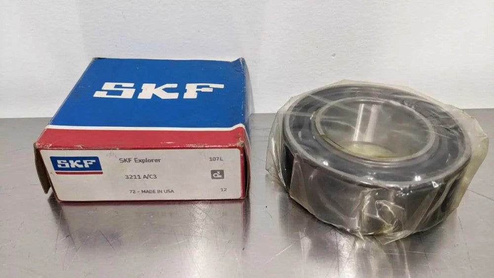 SKF 3211 A/C3 Double Row Angular Contact Ball Bearing 55mm ID 100mm OD 33.3mm Wi