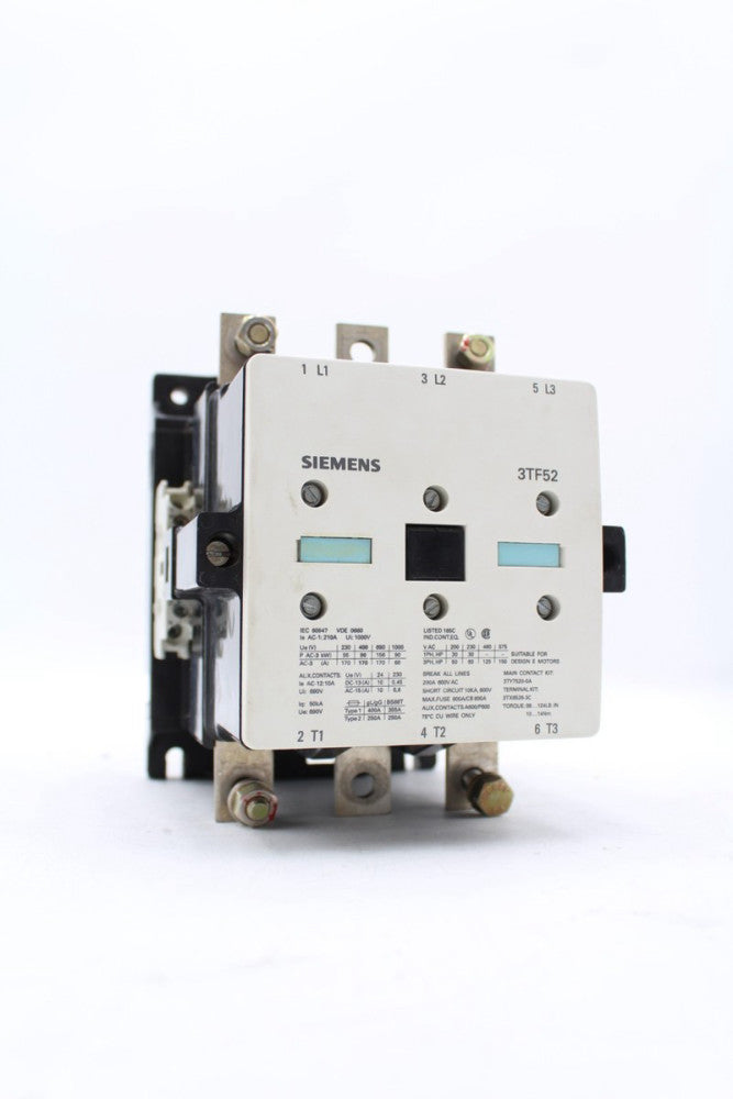 Siemens 3TF5222-0AK6 200 Amp 3-Pole Contactor