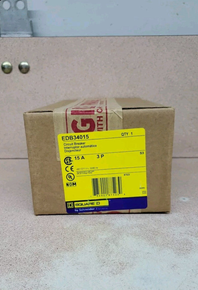 NEW Square D EDB34015 3 Pole 15 Amp Circuit Breaker