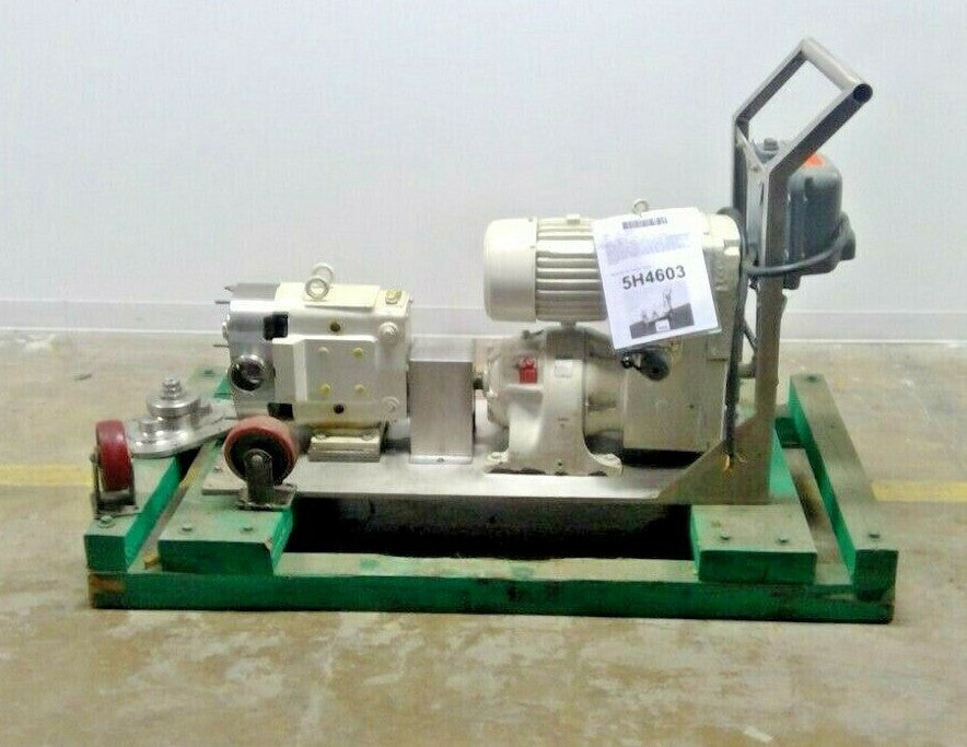 WAUKESHA SIZE 130 S/S POSITIVE DISPLACEMENT PUMP W/ 5HP VARI-DRIVE