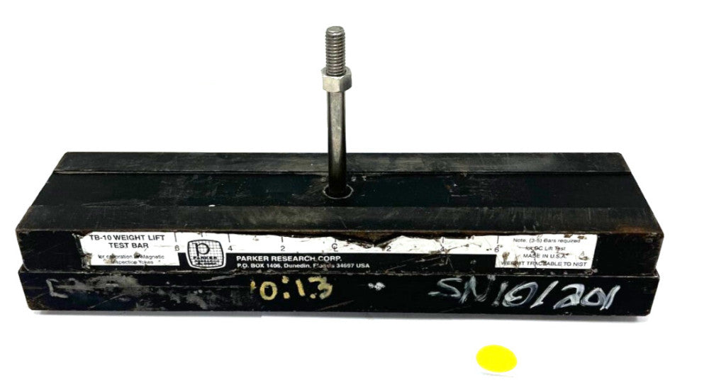 ASSORTMENT OF PARKER RESEARCH CORP TB-10 WEIGHT LIFT TEST BAR LOT OF 2