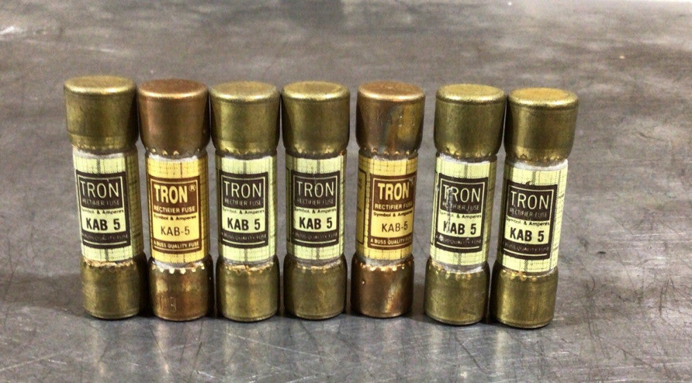 TRON KAB5 FUSE KAB 5  BUSSMANN 250 VOLT  5 AMP
