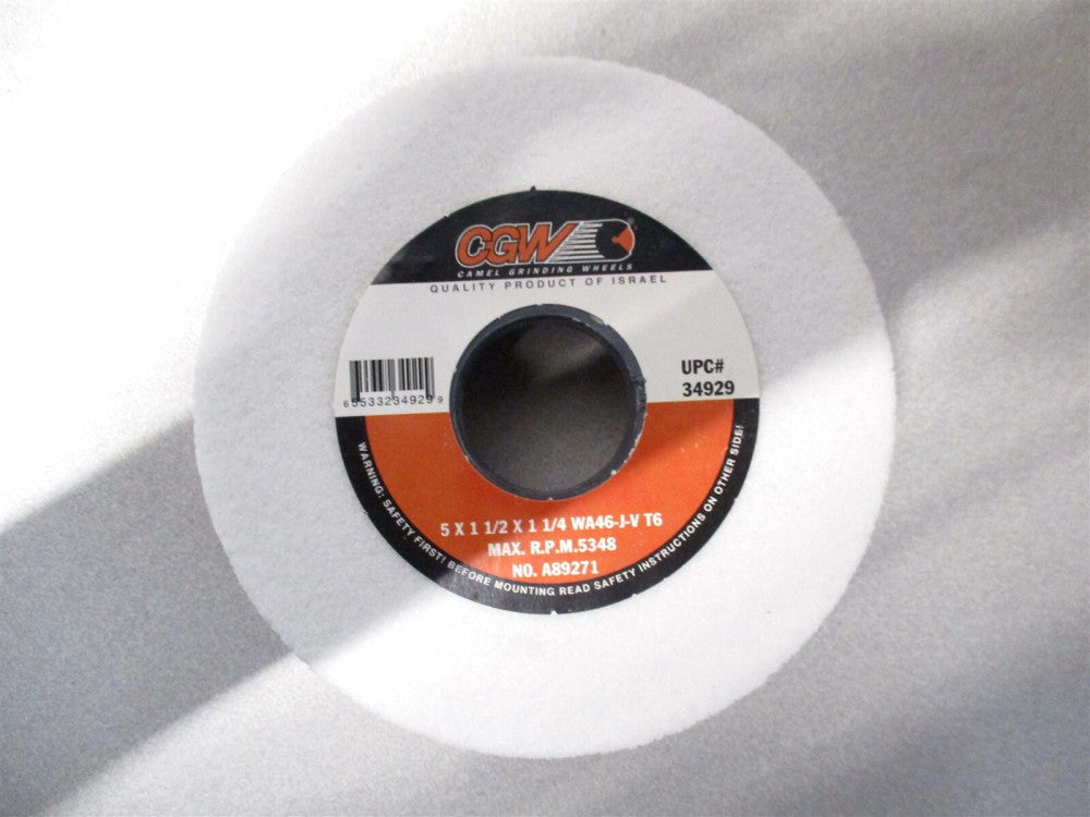 CGW (34929) 5 x 1-1/2 x 1-1/4 46 Grit 5348 RPM Aluminum Oxide Grinding Wheel