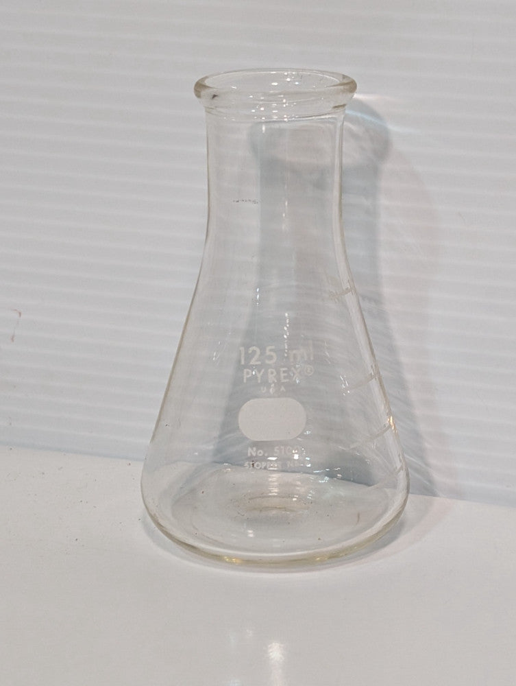 Vintage Pyrex No. 5100 125ml Erlenmeyer Flask, +5% Borosilicate Glass