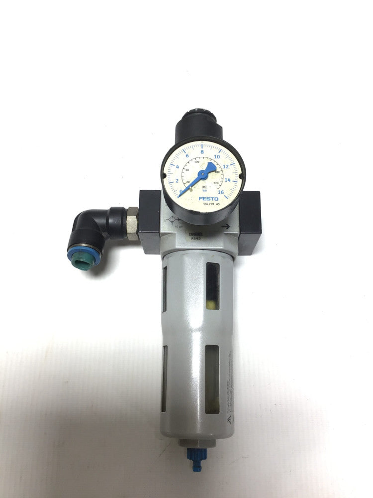 Festo LFR-D-MIDI/A643 Filter Regulator & Pressure Gauge Max Press 240PSI (16bar)