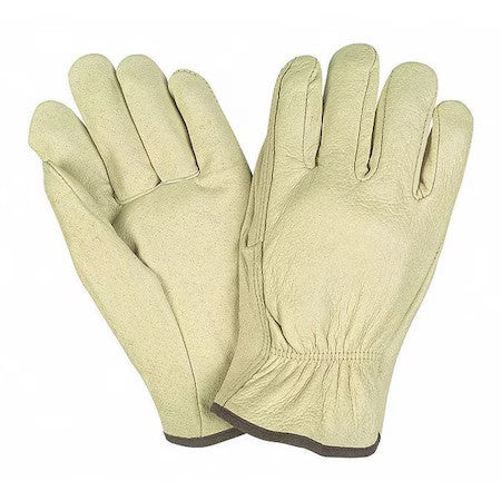 Mcr Safety 3400M Leather Drivers Gloves, Pigskin, Shirred Slip-On, Straight