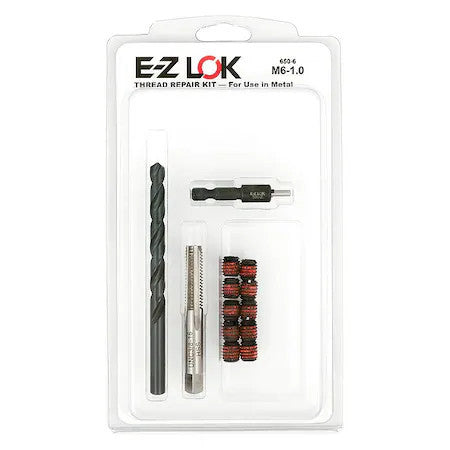Zoro Select Ez-650-6 Thread Repair Kit, Self Locking Thread Inserts, Steel, 10