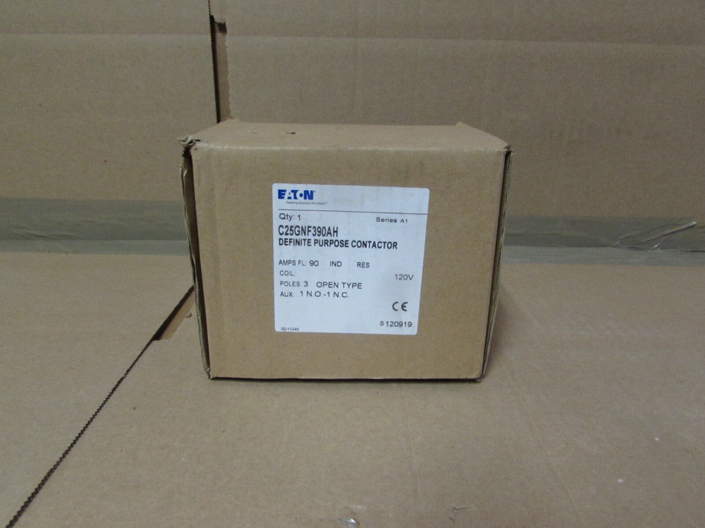 EATON C25GNF390AH 3P/90A/120VAC DEFINITE PURPOSE CONTACTOR, NIB! MAKE OFFER!