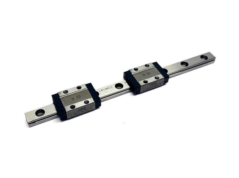 IKO LWL9R160BHS2 Linear Guide Rail 160mm w/ x2 LWL9BCS Guide Bearing Blocks