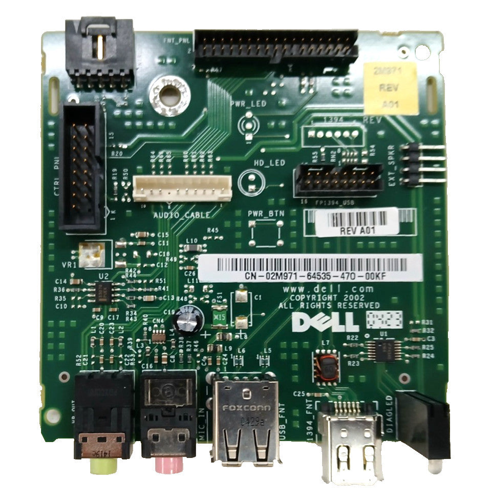 DELL 0T021F PRECISION 650 WORKSTATION FRONT I/O PORT BOARD 02M971 USB AUDIOBOARD
