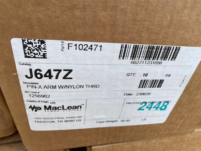 (10 PACK) MACLEAN POWER J647Z Pin, Crossarm, High Voltage, Long Shank 7in (NEW)