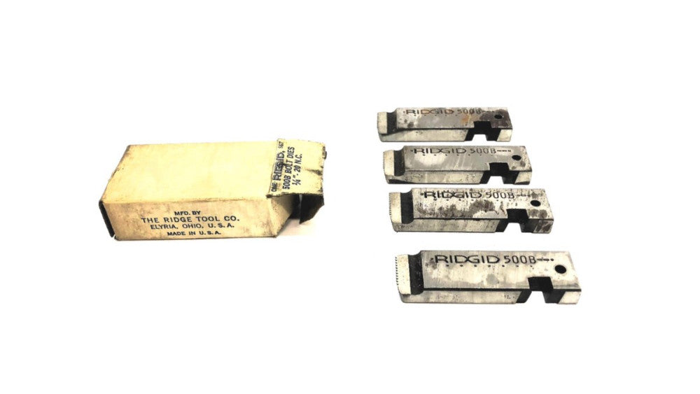Ridgid Pack of (4) 1/4 INCH - 20 N.C. 500B Bolt Dies NOS