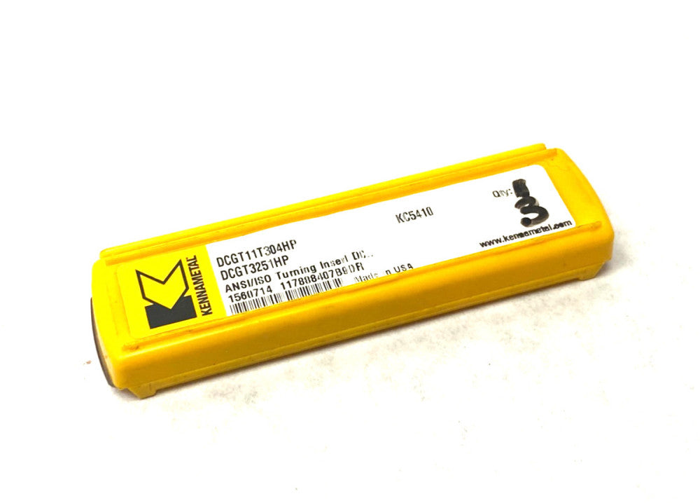 Kennametal 1560714 Screw-On DCGT-HP Turning Insert DCGT11T304HP PKG OF 3