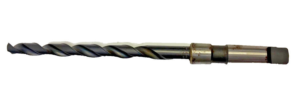 GEORGE WHALLEY #3 MORSE TAPER 41/64" SHANK DRILL BIT, OAL 12-7/8"