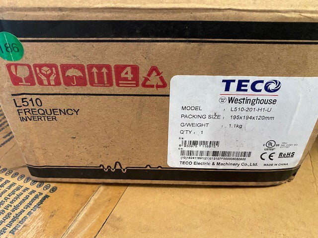 TECO WESTINGHOUSE L510-201-H1-U 1HP 1PH 240V INPUT VFD