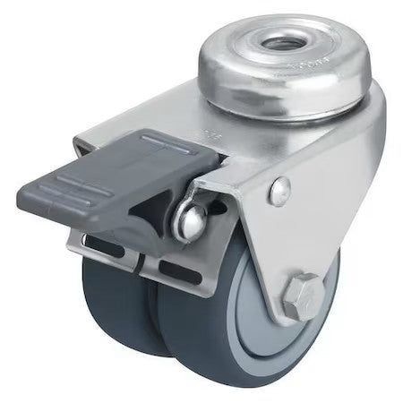 Zoro Select Lmda-Tpa 75Kf-Fi Dual Wheel Caster,Swivel,Therm Rber,3 In,220 Lb