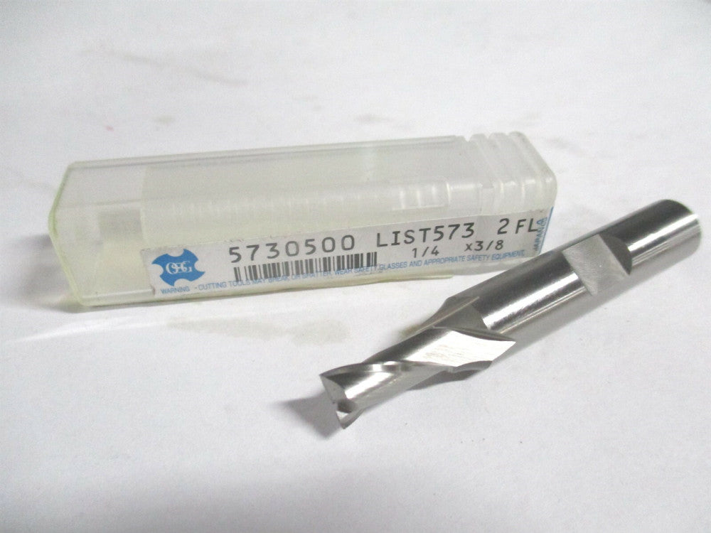 OSG (5730500) 1/4" x 1/2" x 3/8" x 2-5/16" OAL HSS 2 Flute Square End Mill 