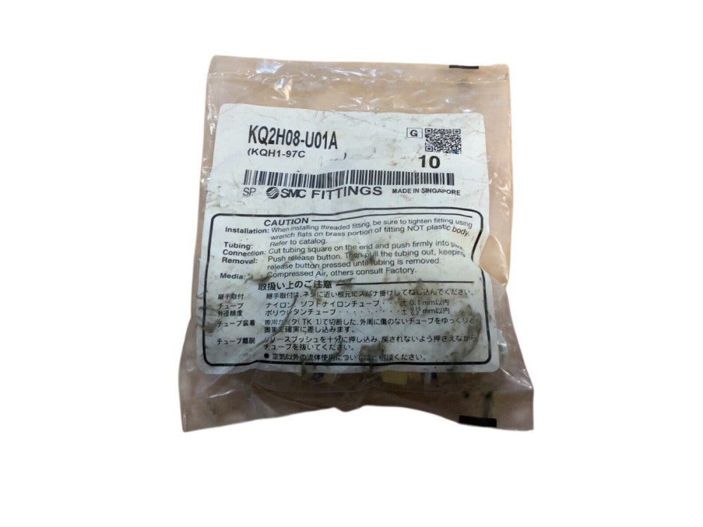 Smc Corp. KQ2H08-U01A Brass Male adapter 8mm, 3/8 bpst Pack of 10 Pcs