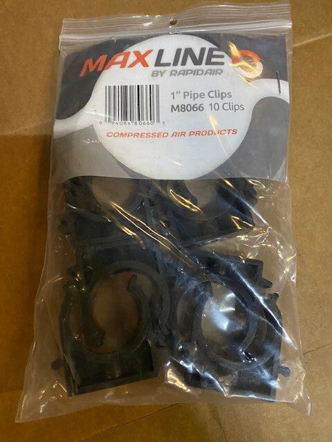 1" RapidAir / Maxline Compressed Air Tubing Wall Mounting Clips 10 Pc Pack M8066