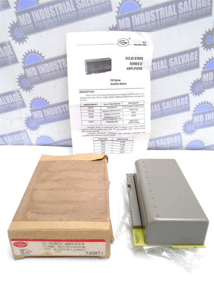 FIREYE - 72DRT1 - D-Series AMPLIFIER FLAME RECTIFICATION Use w/45CM1.69ND1 (NEW)