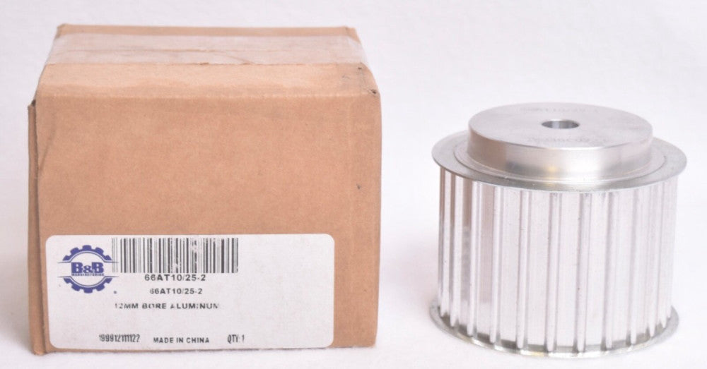B&B 25 Tooth Aluminum Timing Pulley 12mm Bore 66AT10/25-2