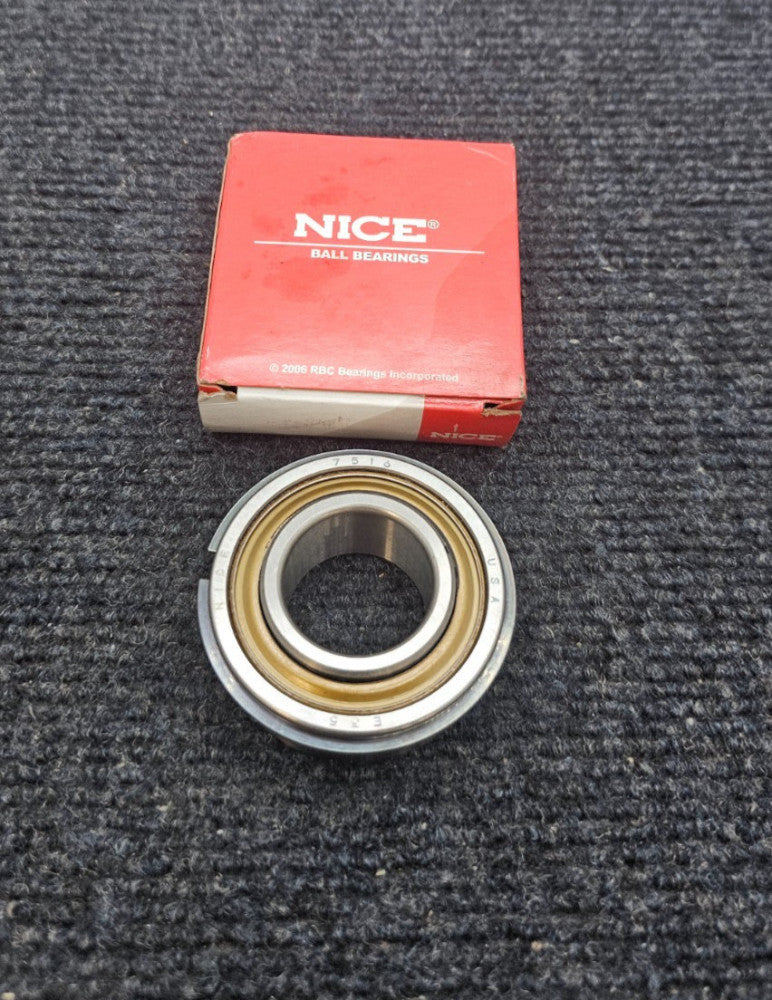 Nice 7516 DLG TNTG18 Shielded Snap-Ring Bearing, Bore 1" x OD 2" x Width 3/4"