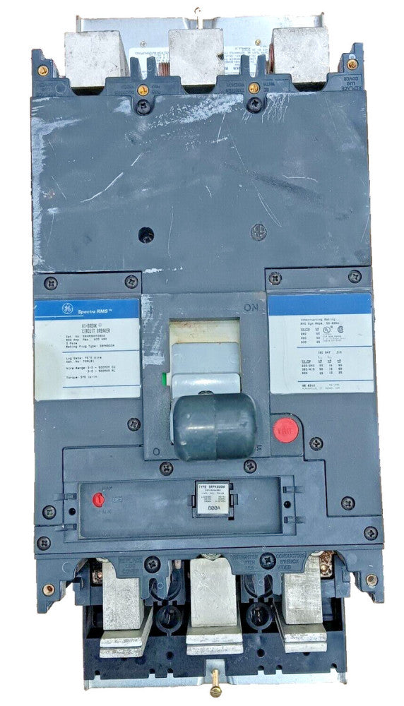 GE 800 Amp Circuit Breaker W/ 800A Plug 3 Pole 600 VAC  SKHA36AT0800 W/ AMC3KM