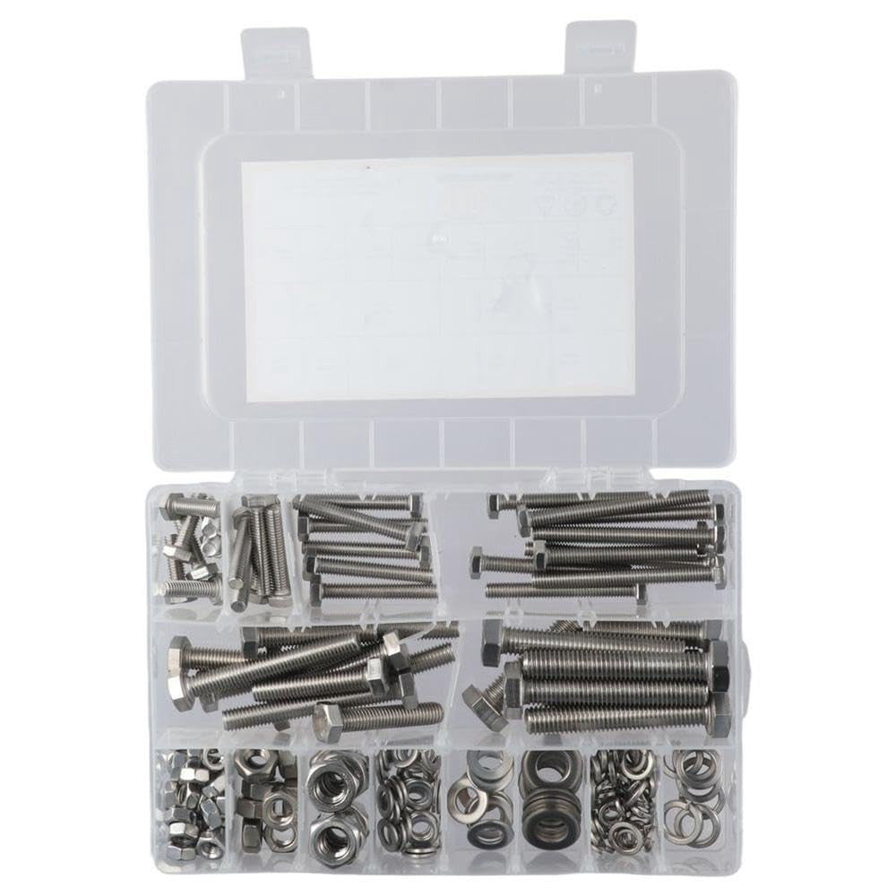 190PCS Metric Bolts Kit, M6 M8 M10 Heavy Duty Hexagon Screws Bolts and Nuts F...