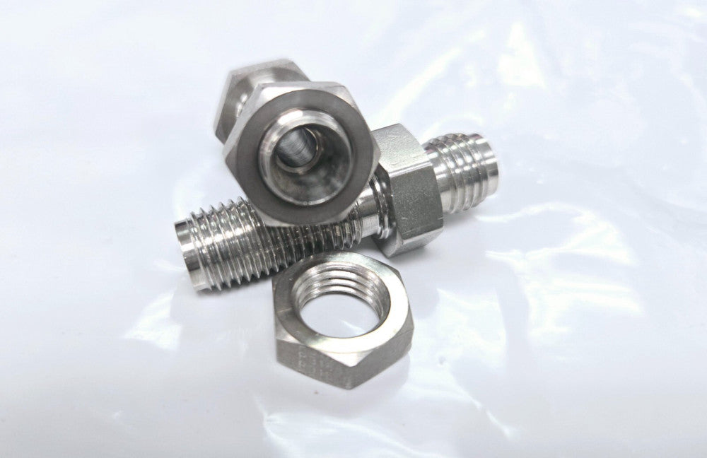PARKER HEX LONG NIPPLE 316 STAINLESS STEEL 3/8" MALE X 3/8" MALE (LOT OF 2)