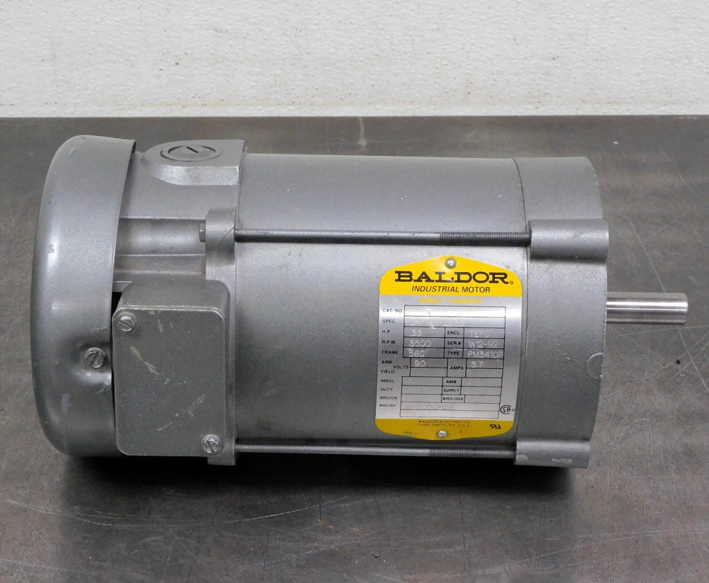 Baldor 34-6187Z233 VDC Electric Motor .33HP 90V 3.7A 56C Frame