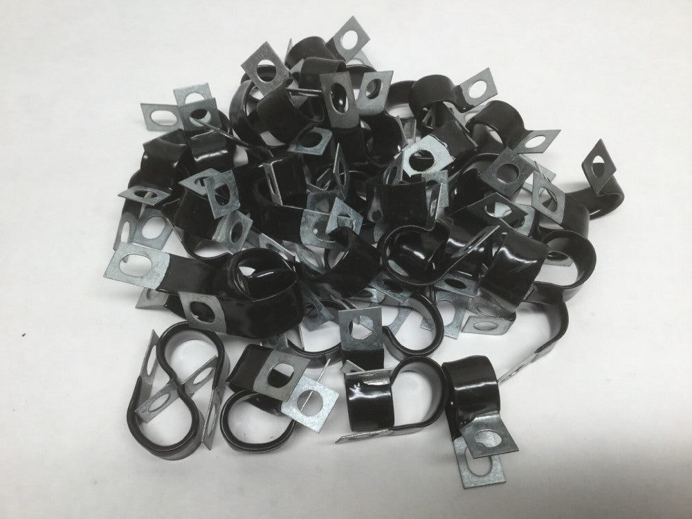 LaVanture 1/2” Cable Clamps Steel Alloy W/ Black Vinyl Cushion 1/2” W (50 Pack)