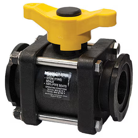 Banjo Mvt200cf Manual 2-Way Ball Valve,Flange,Polypro