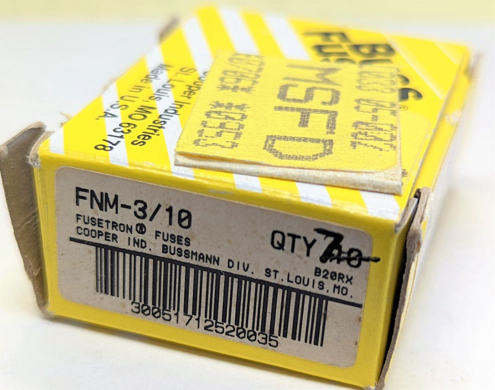(7) Cooper Bussmann Fusetron FNM-3/10 Dual Element Midget Fuse 3/10A 250V [OF41]