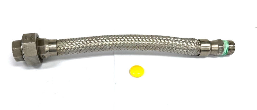 STAINLESS STEEL BRAIDED HOSE 1/2" X 1/2" OAL 11-3/4"