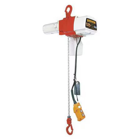 Harrington Ed525ds-20 Electric Chain Hoist, 525 Lb, 20 Ft, Hook Mounted - No
