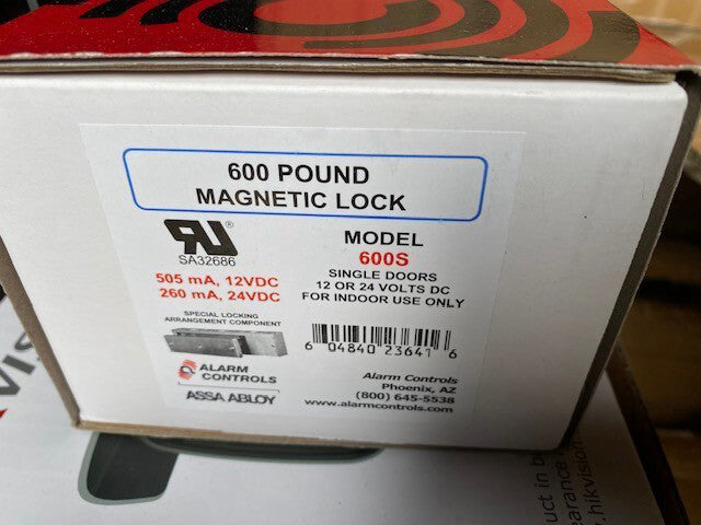 Alarm Controls 600S Single Maglock, 600 Lb. Holding Force (NEW)