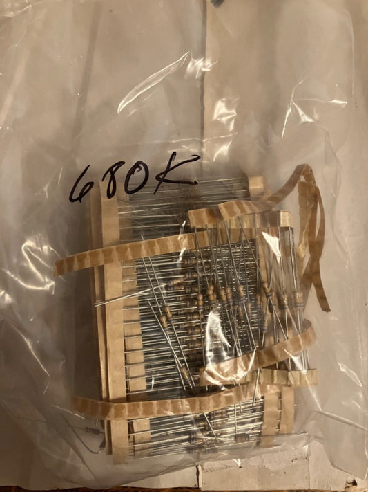 10x 680k ohm Metal Film Resistor 1/4 Watt .25 Watt 1% Tolerance | US Ship