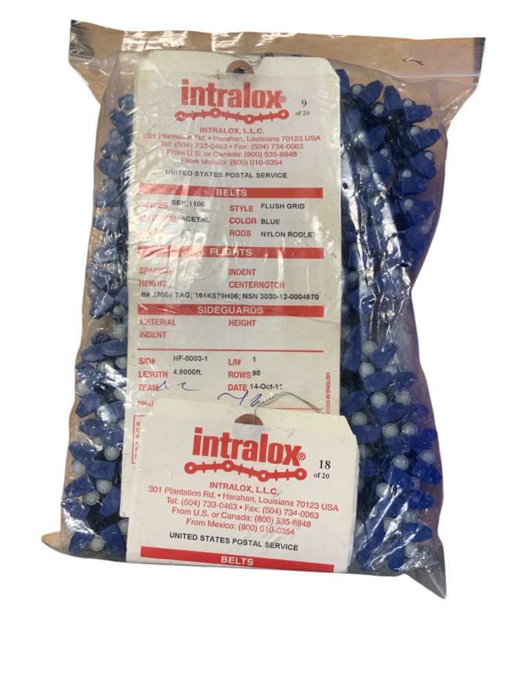 2PCS Intralox Tabbed Belt L=1490, 98 Links, Width 1.8" mfr. Part# 161K579H06