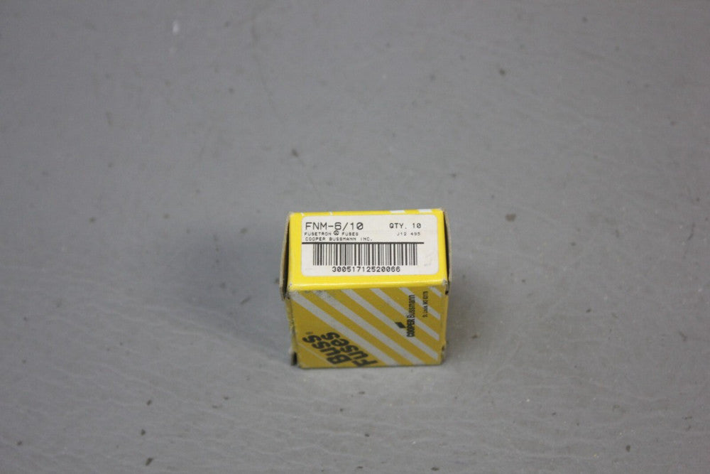 1 BOX OF 10 NEW BUSSMANN BUSS FNM-6/10 FUSES
