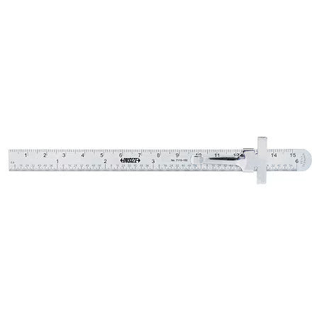 Insize 7119-150 Pocket Rule,Ss,6" L,Satin Chrome,15/32"W