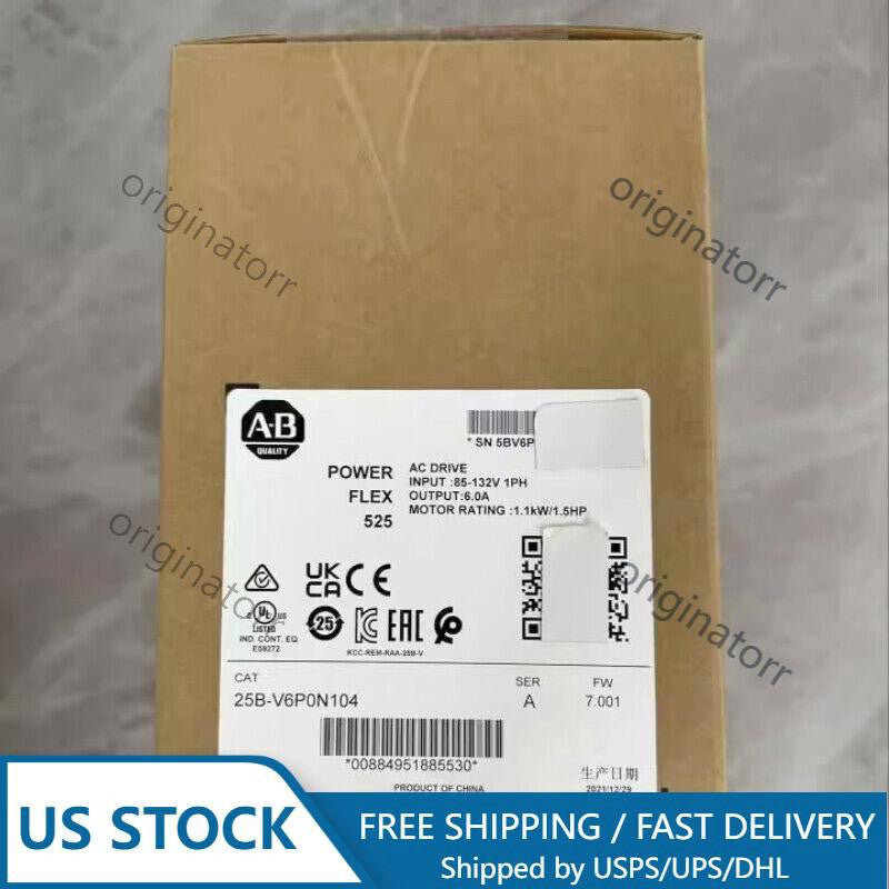 Sealed Allen-Bradley 25B-V6P0N104 Powerflex 525 AC Drive 25BV6P0N104 US Free Tax