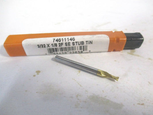 (750756) 3/32" x 3/16" x 1/8" x 1-1/2" OAL 2 Flute Solid Carbide Square End Mill