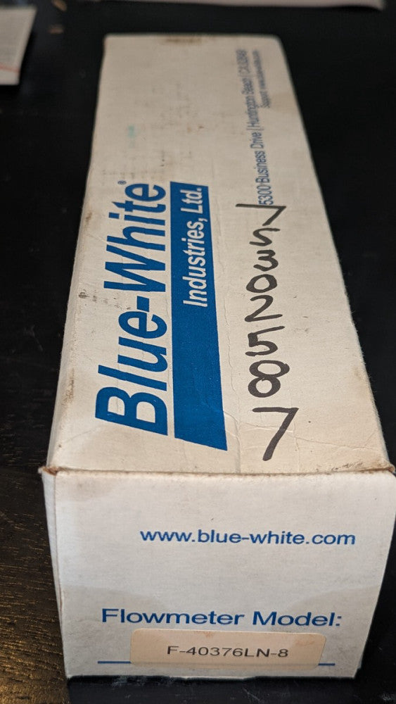 (1) Blue-White F-400N Inline Flowmeter 2 GPM Acryrlic  F-40376LN-8 NIB