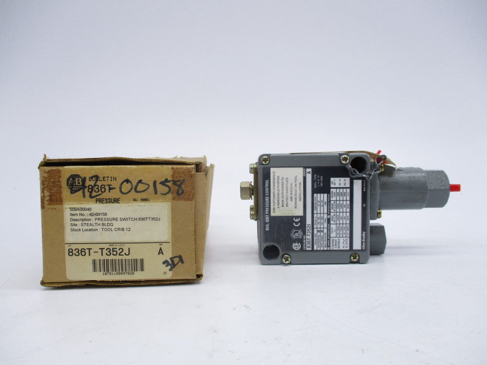 ALLEN BRADLEY 836T-T352J SER. A 120-600VAC 60A 400-3000PSI (BR/WH) NSMP