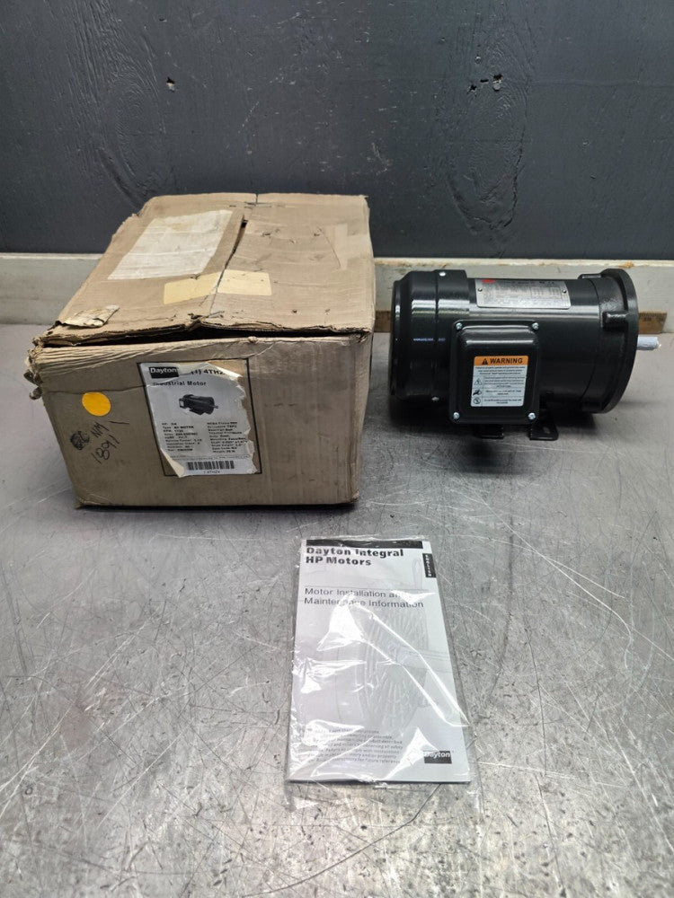 DAYTON 3/4HP INDUSTRIAL MOTOR 3PH 208-230/460V 1720RPM KEYED NEW IN BOX !!
