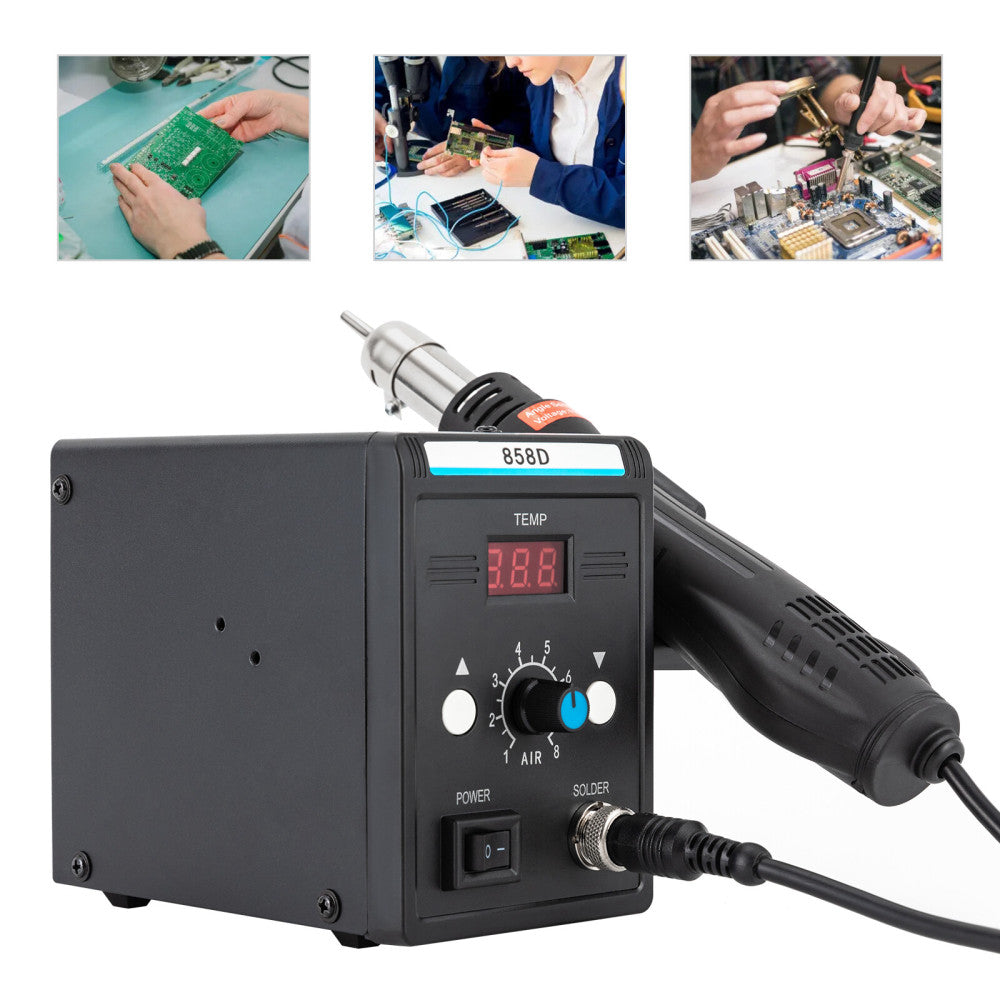 Electric Rework Soldering Station 858D Hot Air Gun SMD Desoldering Tool Set 700W